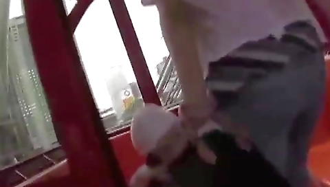 Preggo asian sucks cock and swallows cum